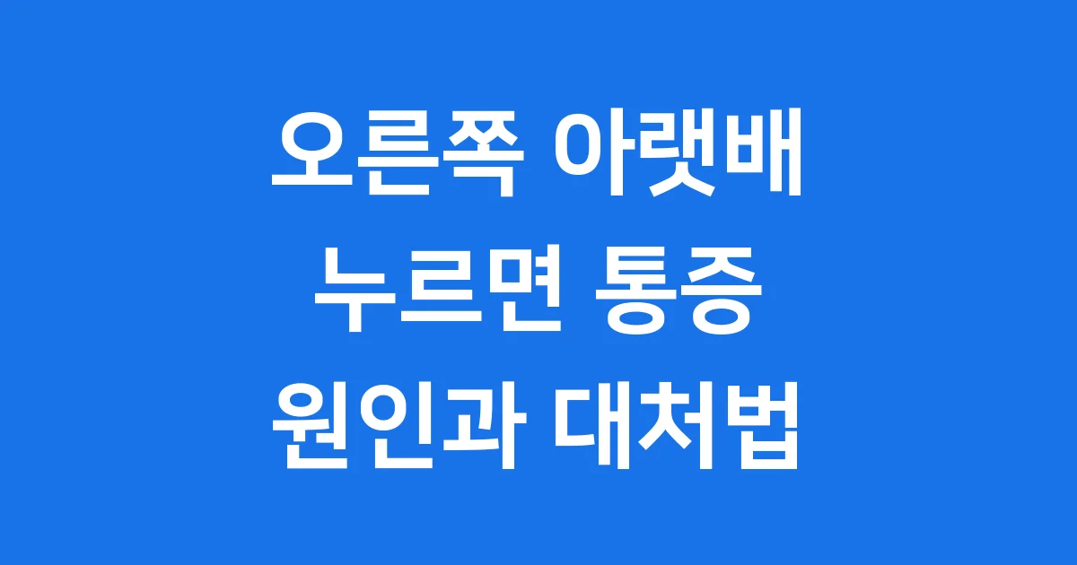 오른쪽아랫배누르면통증