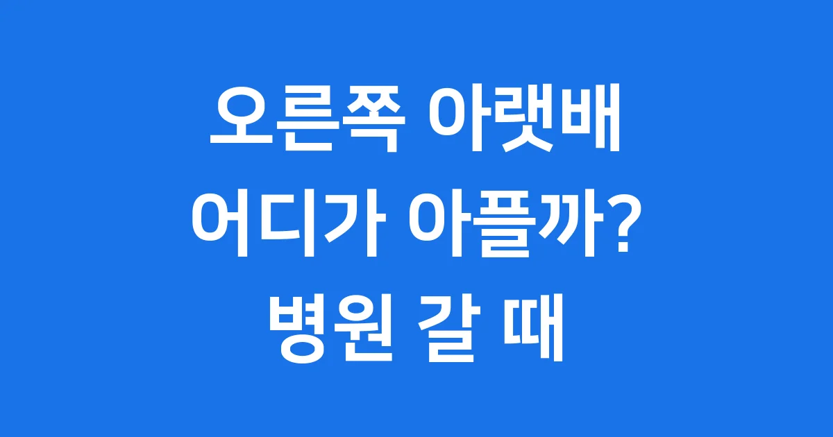 오른쪽 아랫배 통증 원인 무조건 맹장 아닐 수도 있어요