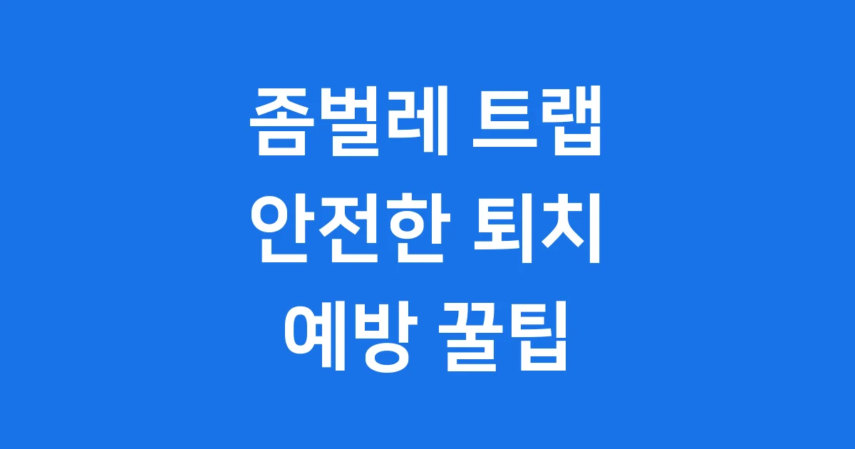 좀벌레 트랩 효과적인 퇴치 예방 꿀팁