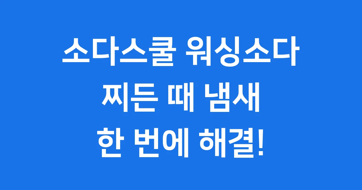 소다스쿨 워싱소다 효과 사용법 알아봐!