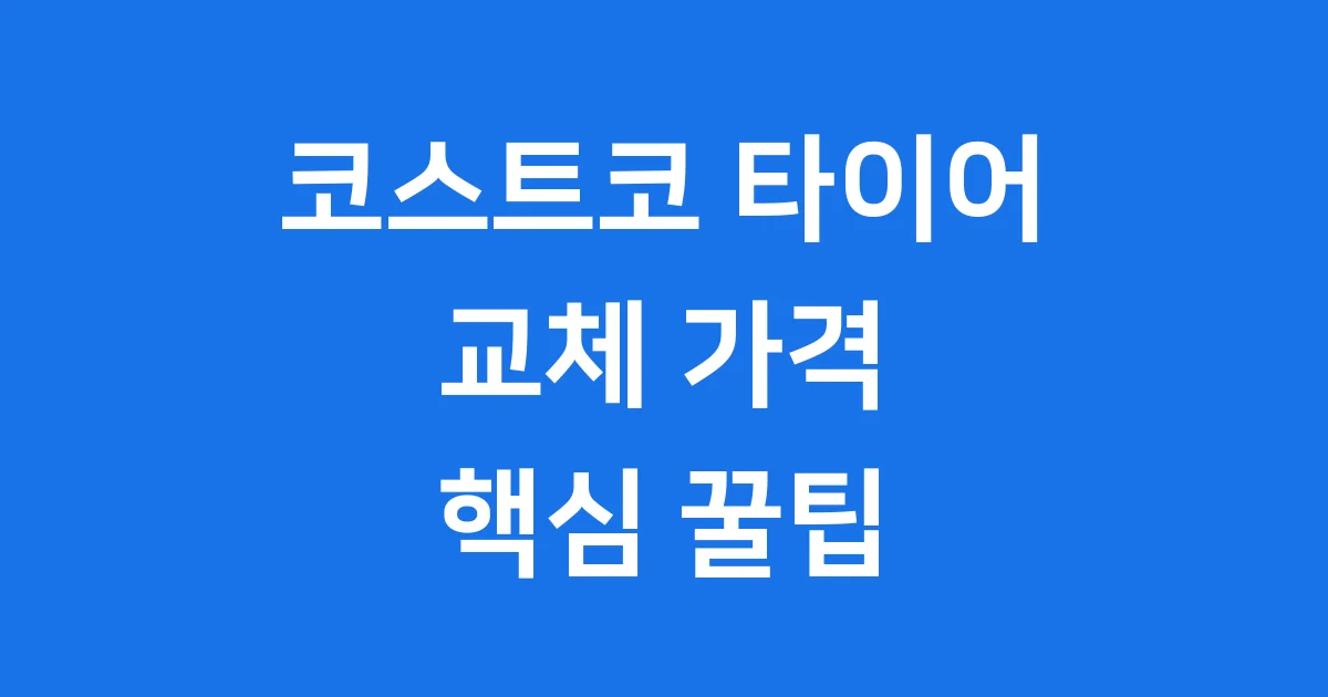 코스트코 타이어 교체 가격 서비스 2024년 이용 팁