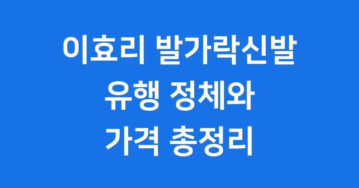 이효리 발가락신발 유행 정체와 가격