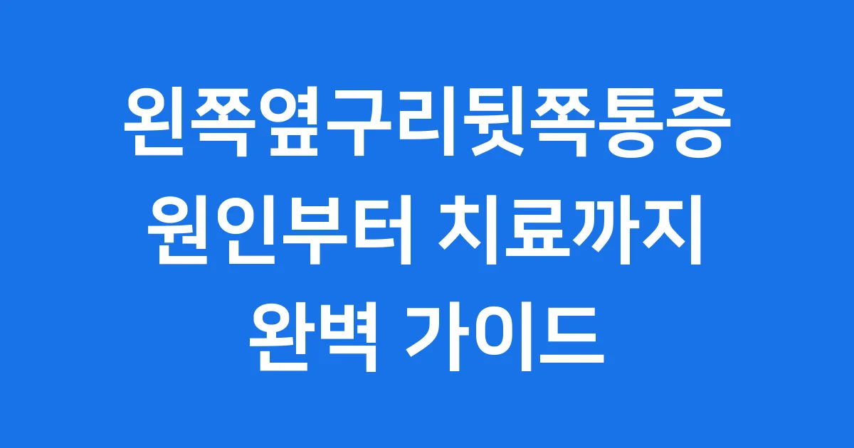 왼쪽옆구리뒷쪽통증