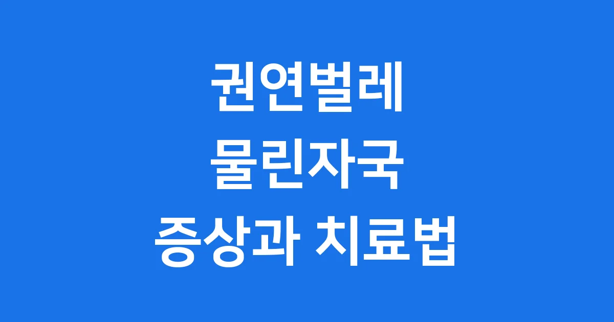 권연벌레 물린자국 증상과 치료법