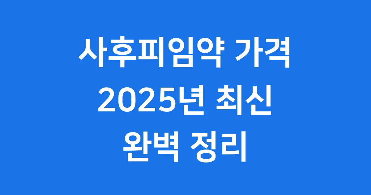 사후피임약 가격 2025년 종류 구입방법 미성년자