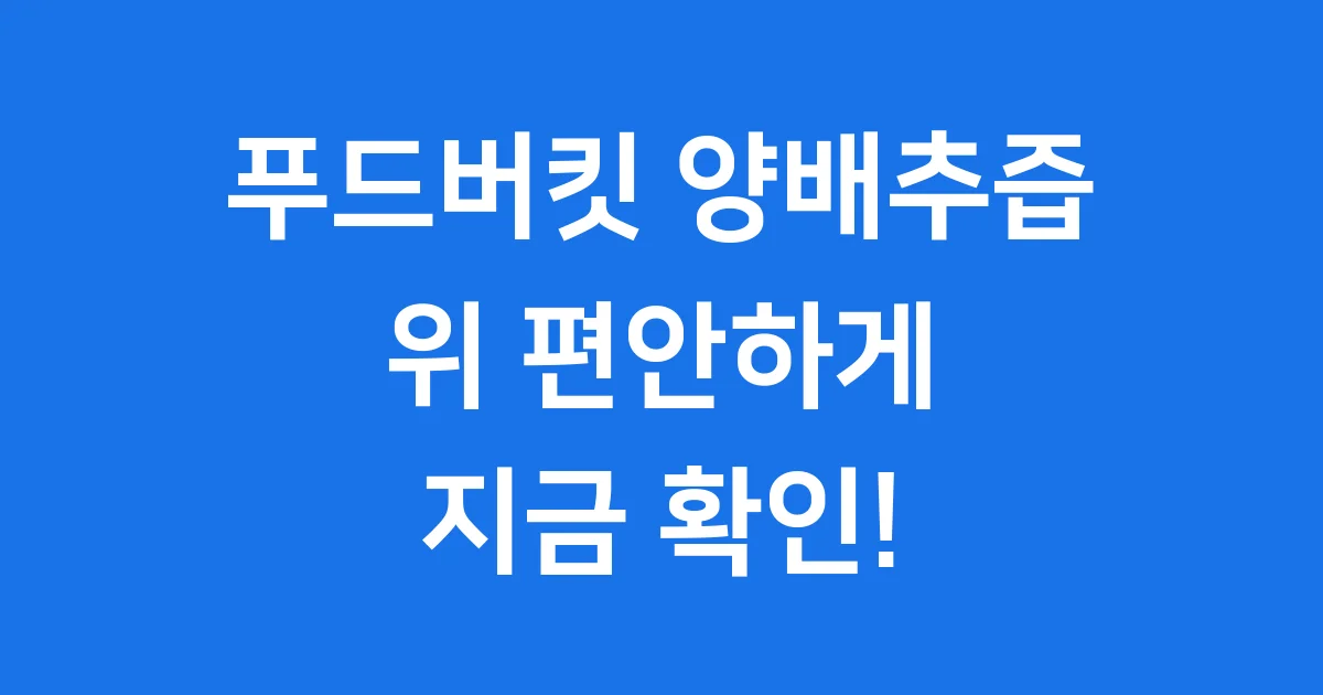 푸드버킷 양배추즙 효능 가격 후기