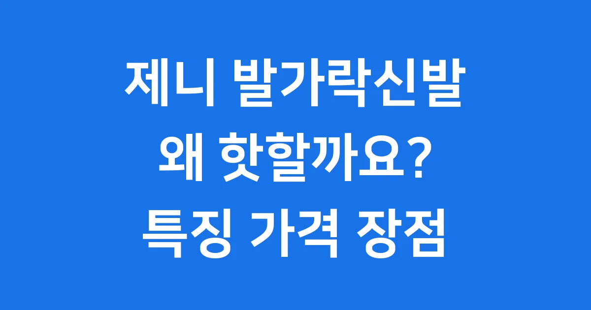 제니 발가락신발 왜 핫할까요 특징 가격 장점