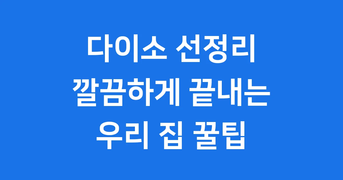 다이소 선정리 깔끔하게 끝내는 꿀팁