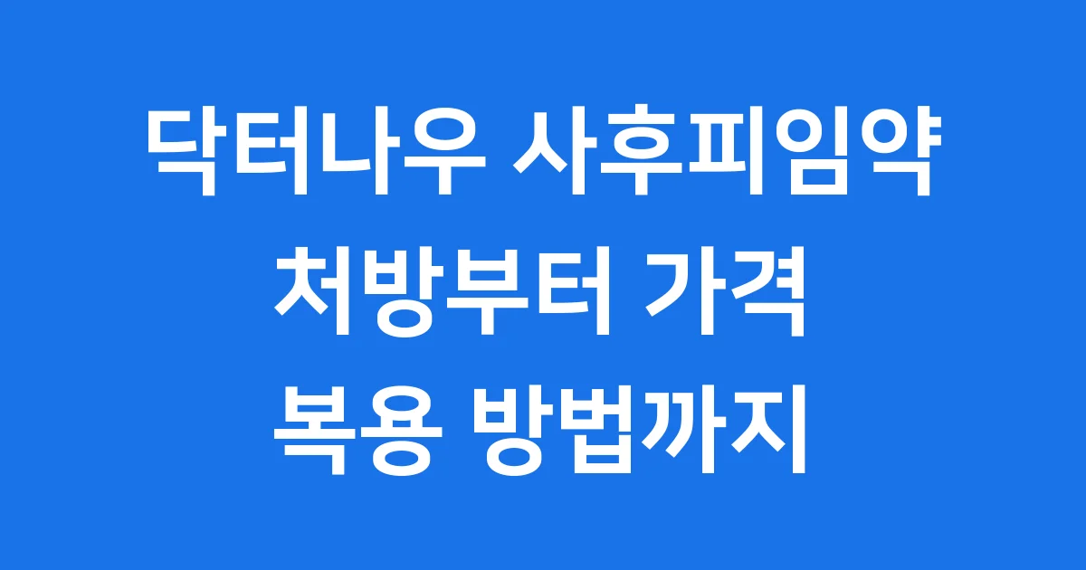 닥터나우 사후피임약 처방 가격 복용 방법