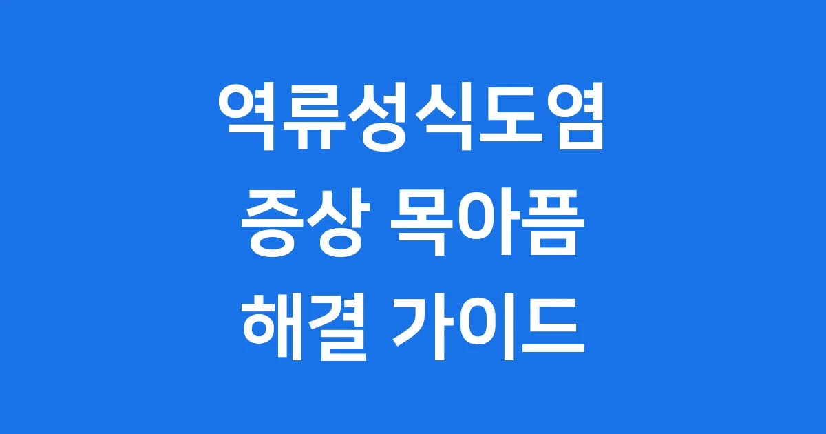 역류성식도염 증상 목아픔 해결책