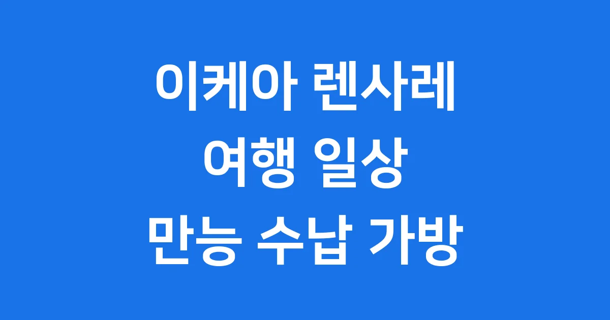 이케아 렌사레: 여행 일상 만능 수납 가방