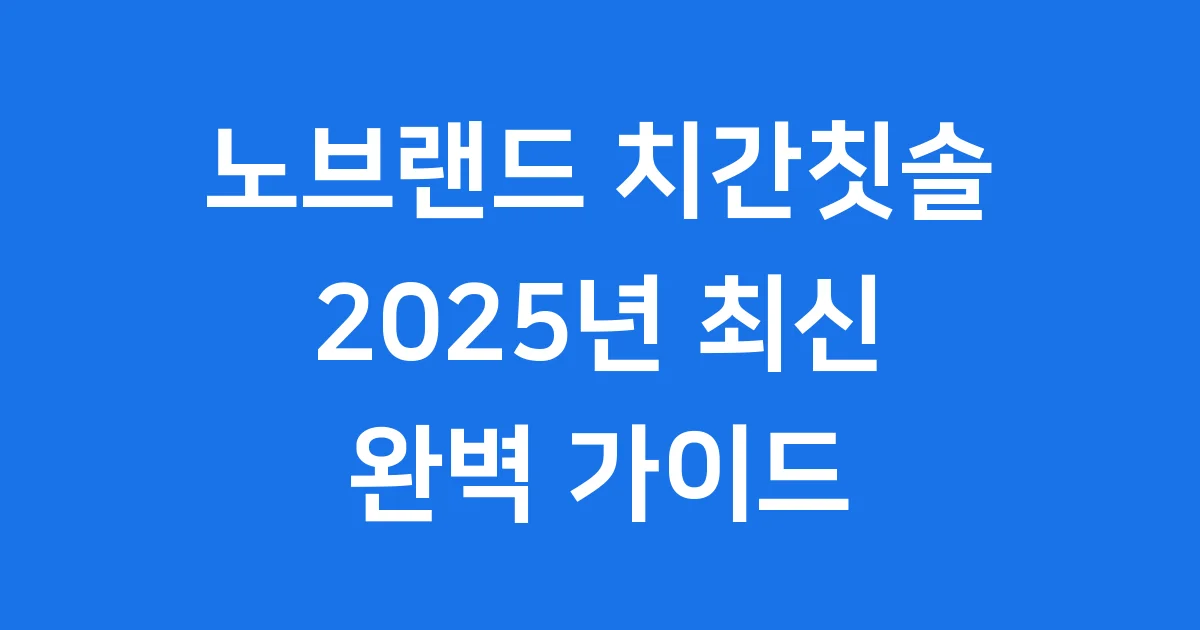 노브랜드 치간칫솔 2025년 가격 종류 사용법