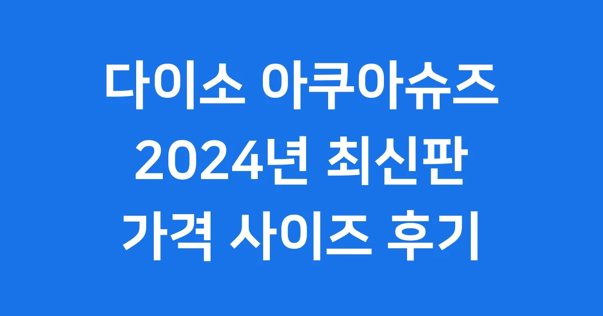다이소 아쿠아슈즈 2024 가격 사이즈 후기