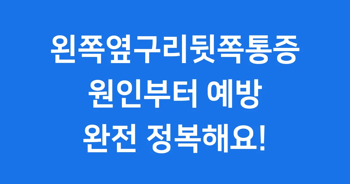 왼쪽옆구리뒷쪽통증 원인 증상 치료 예방
