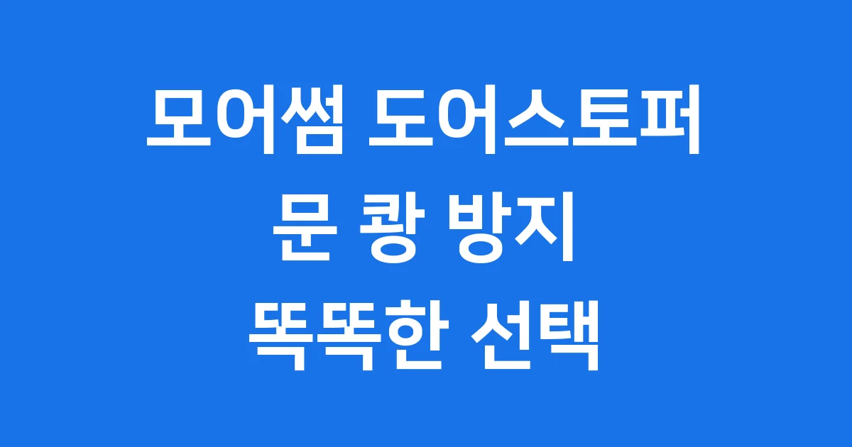 모어썸 도어스토퍼 현관문 안전 필수템 추천