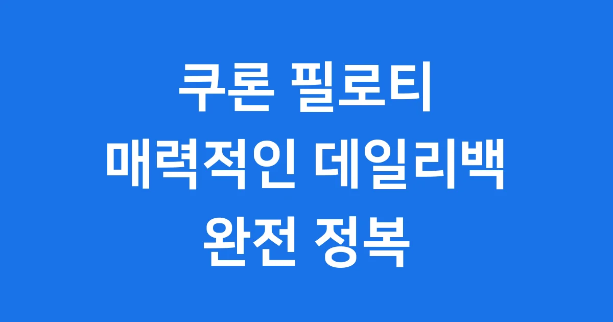 쿠론 필로티 데일리백 신상 가격