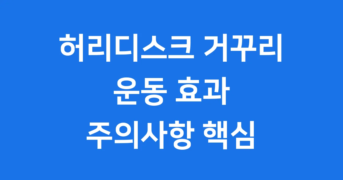 허리디스크 거꾸리 운동 효과 주의사항 핵심 정리