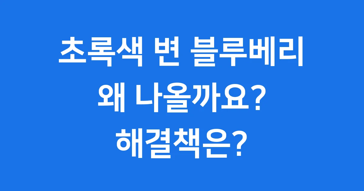 블루베리 먹고 초록색 변 놀랐다면? 건강 걱정 마세요!