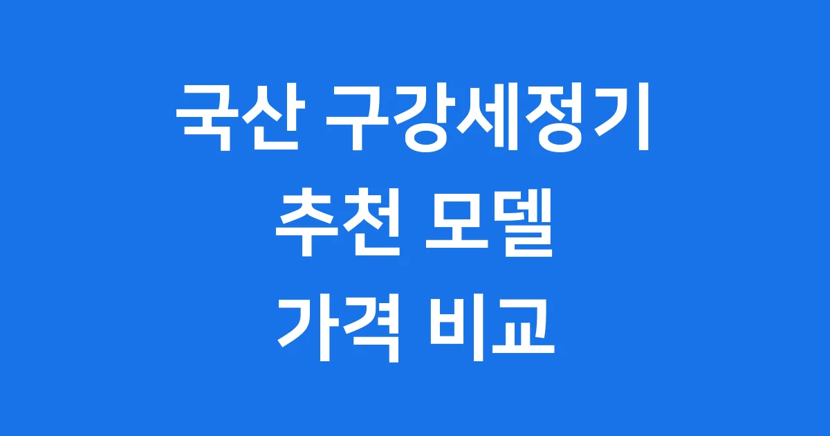 국산구강세정기 추천 모델 가격 비교 2025년
