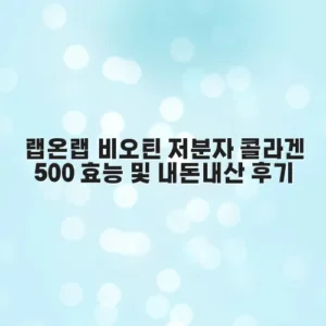 랩온랩 비오틴 저분자 콜라겐 500 효능 및 내돈내산 후기