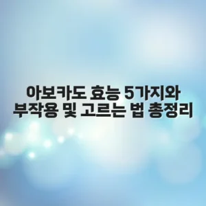 아보카도 효능 5가지와 부작용 및 고르는 법 총정리