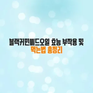 블랙커민씨드오일 효능 부작용 및 먹는법 총정리