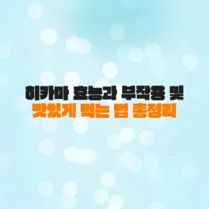 히카마 효능과 부작용 및 맛있게 먹는 법 총정리