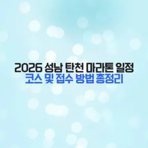 2026 성남 탄천 마라톤 일정 코스 및 접수 방법 총정리
