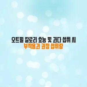 오트밀 칼로리 효능 및 과다 섭취 시 부작용과 권장 섭취량
