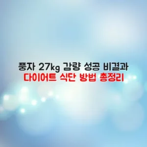 풍자 27kg 감량 성공 비결과 다이어트 식단 방법 총정리