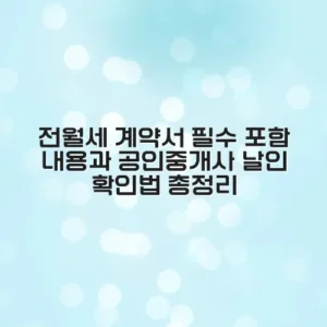 전월세 계약서 필수 포함 내용과 공인중개사 날인 확인법 총정리