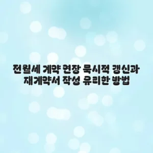 전월세 계약 연장 묵시적 갱신과 재계약서 작성 유리한 방법
