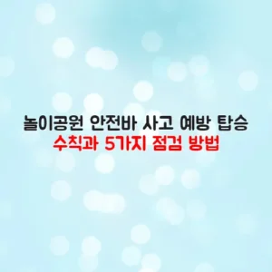 놀이공원 안전바 사고 예방 탑승 수칙과 5가지 점검 방법