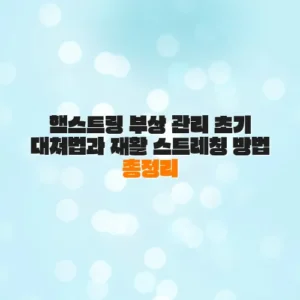 햄스트링 부상 관리 초기 대처법과 재활 스트레칭 방법 총정리