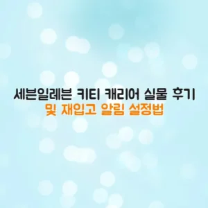세븐일레븐 키티 캐리어 실물 후기 및 재입고 알림 설정법