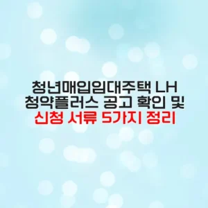 청년매입임대주택 LH 청약플러스 공고 확인 및 신청 서류 5가지 정리