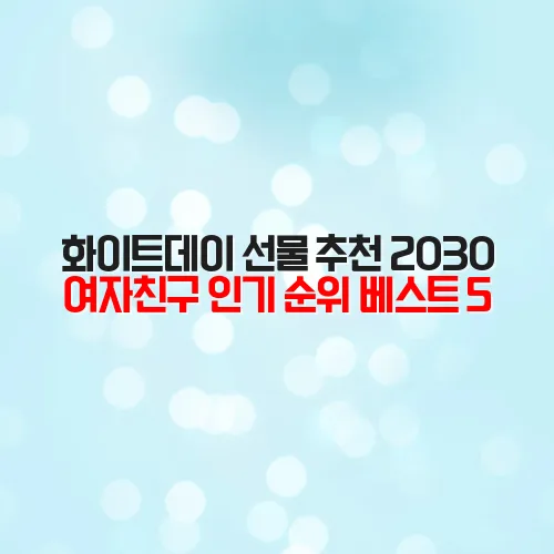 화이트데이 선물 추천 2030 여자친구 인기 순위 베스트 5 WhhybR