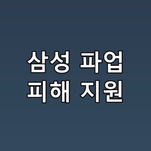 삼성 파업 피해 지원 이 정도일 줄은 몰랐네요
