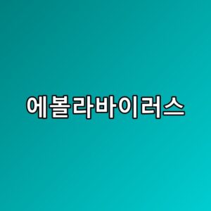에볼라바이러스 예방 수칙과 치사율 실제로 알고 나면 더 조심하게 되네요