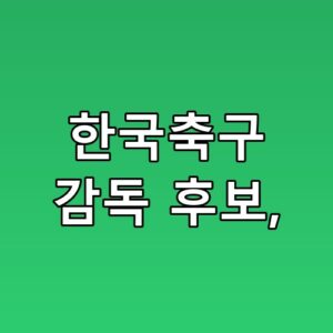 한국축구 감독 후보 남아공전에서 드러난 운영 미세차이 왜 중요할까요