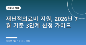 재난적의료비 지원, 2026년 7월 기준 3단계 신청 가이드