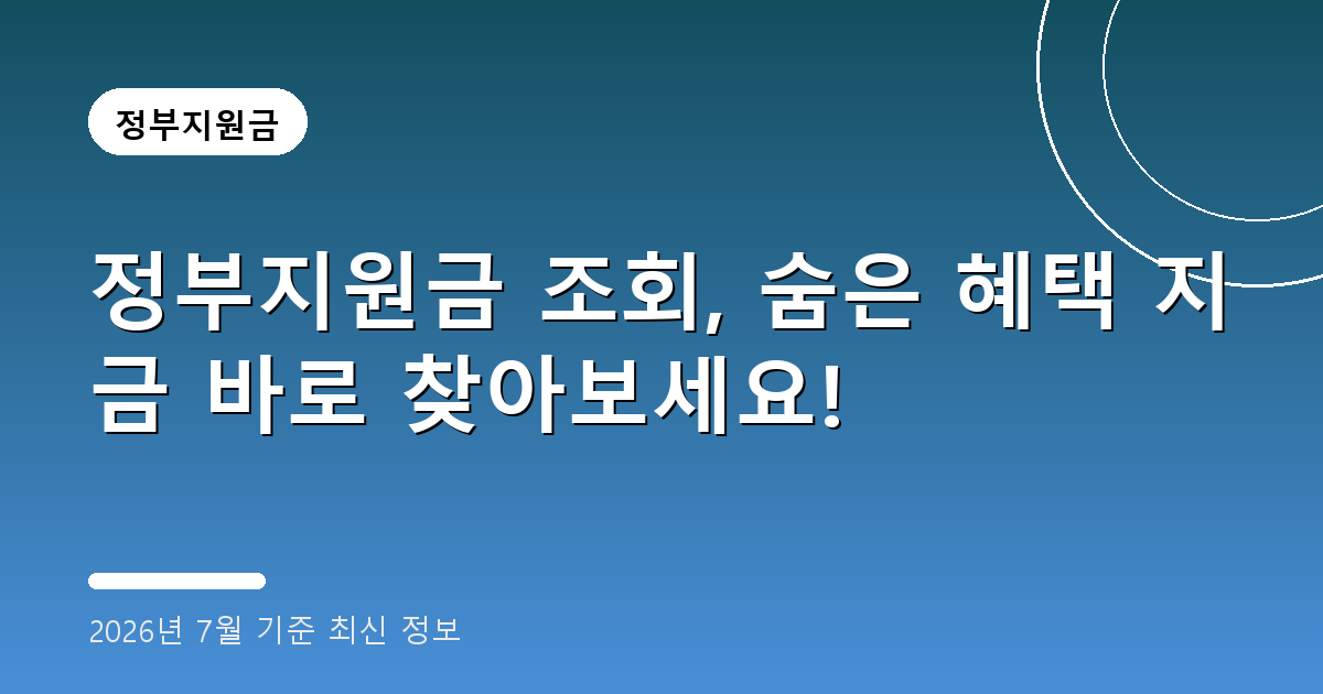 정부지원금 조회 2026년