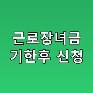 근로장녀금 기한후 신청 확인하다 보니 숨은 변수까지 잡혔네요