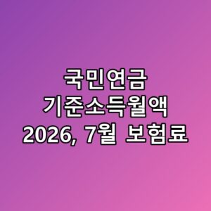 국민연금 기준소득월액 2026 7월 보험료 상한에서 체감이 갈렸네요