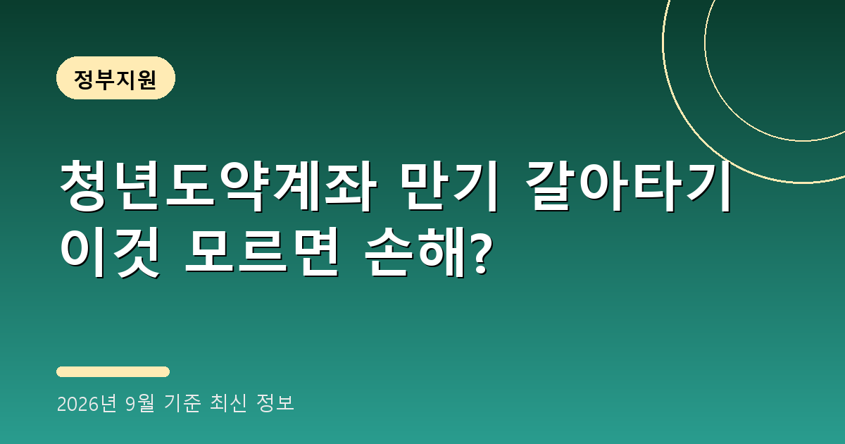 청년도약계좌 만기 2026